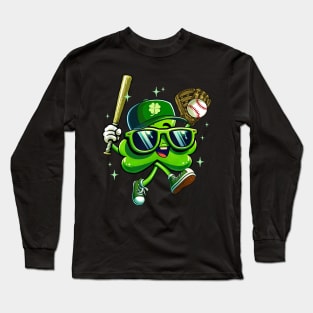 Shamrock Baseball St Patricks Day Long Sleeve T-Shirt